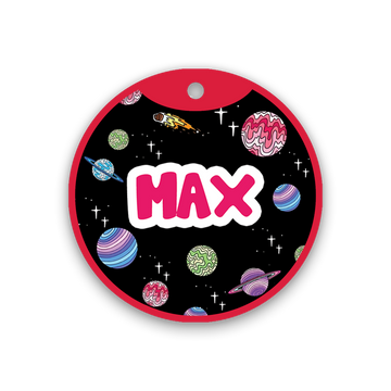 Customized Pet Id Tag - Space Print